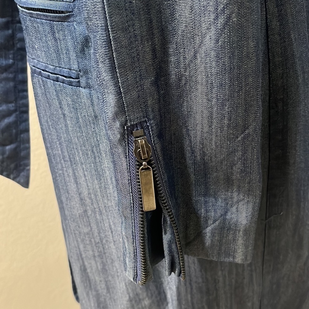 VERTIGO PARIS TRENCH COAT JACKET, WOMENS BLUE SUZE M - Picture 7 of 11